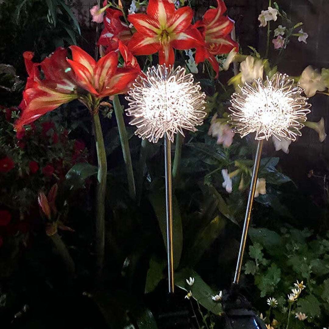 Solar Dandelion Aluminiumtråd Globe Lys LED Utendørs Vanntett Luminøs Hageinnsetting Bakkelys Landskapslys | Skanto