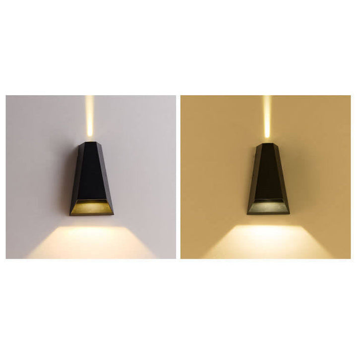 Moderne, kreativ trapesformet LED-utevegglampe med oppover- og nedoverrettet belysning