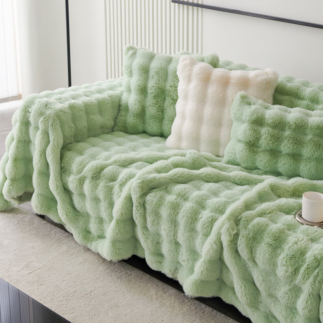 Luksus Ripple Faux Fur Sofa Deksel - Moderne, Stilig & Holdbar Sofa Beskyttelse | Skanto