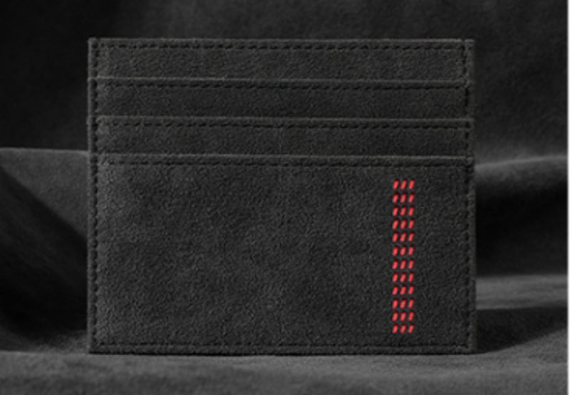 Skanto | Large Capacity Slim Woven Suede Card Holder, for Shopping, Travelling, Jogging or Working