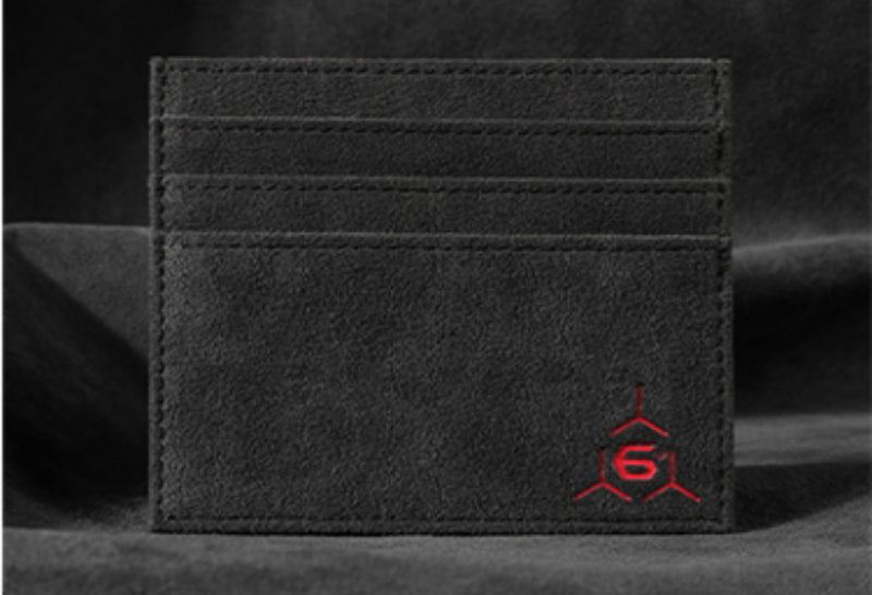 Skanto | Large Capacity Slim Woven Suede Card Holder, for Shopping, Travelling, Jogging or Working