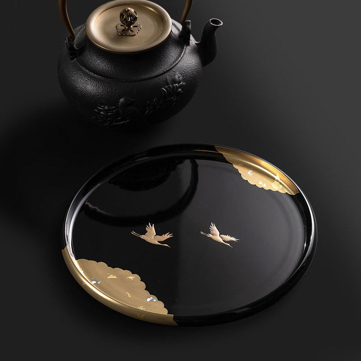 Japansk Håndlaget Sirkulære Tranetray - Resin | Skanto
