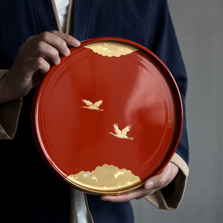 Japansk Håndlaget Sirkulære Tranetray - Resin | Skanto