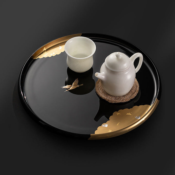 Japansk Håndlaget Sirkulære Tranetray - Resin | Skanto