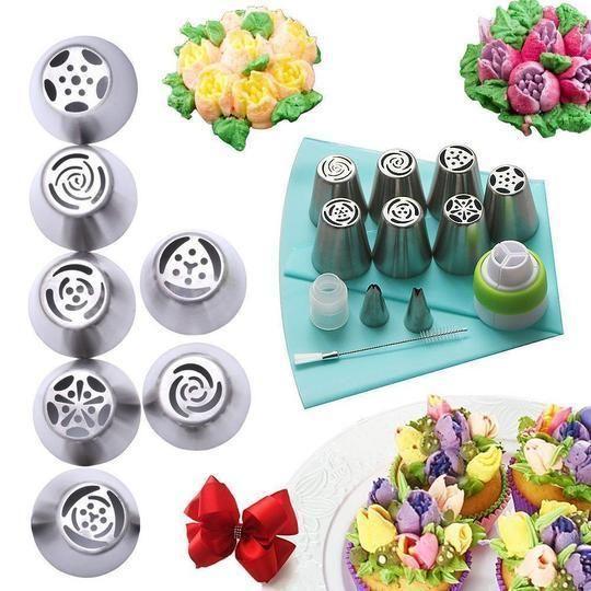 Skanto | rustfritt stål tut sett for cupcakes og kakedekorasjon