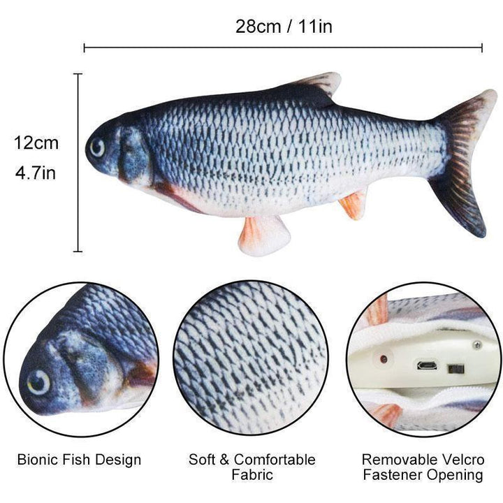 Skanto | Plush Simulering USB Lading Katt Fisk Leke