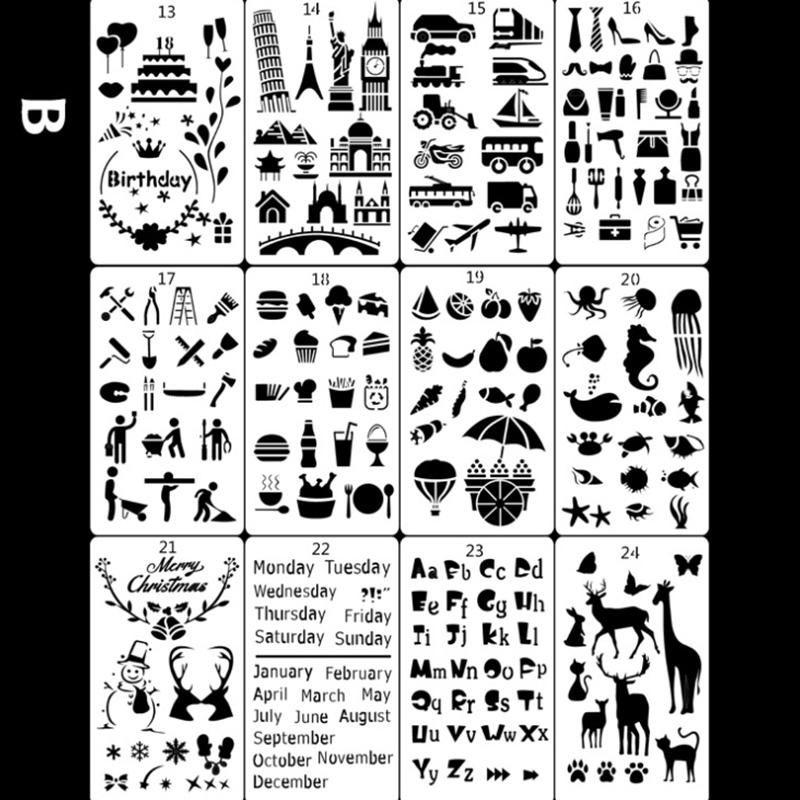 Skanto | Hurtigtegning Maler for Stencil Art (12 Ark/Sett)