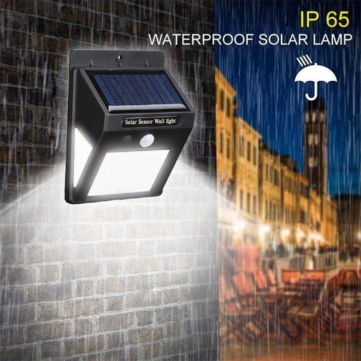 Skanto | 20 LED solcellelamper utendørs, superlys vegglampe med bevegelsessensor