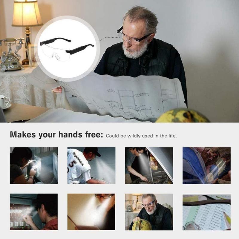 Skanto | Briller med LED-lampe for forstørrelsesglass