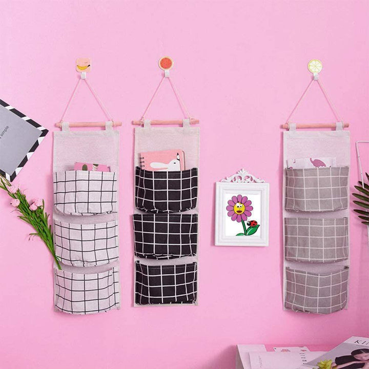 Skanto | 3-pakning vegghengt oppbevaringspose organizer