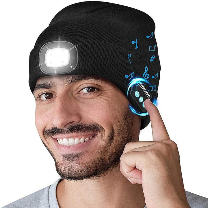 Skanto | Oppgradert Unisex Musikalsk Bluetooth LED Lue