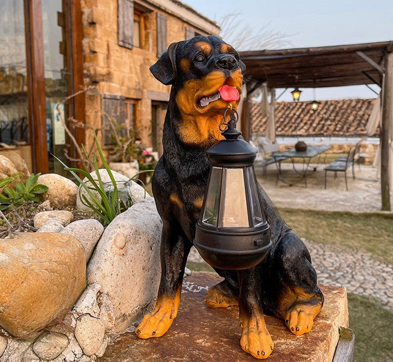 Skanto | Solcelledrevet hundestatue med LED-belysning - LumiPup