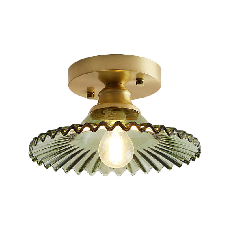 LumiCraft – Industriell Taklampe med Grønn Glasskjerm | Skanto