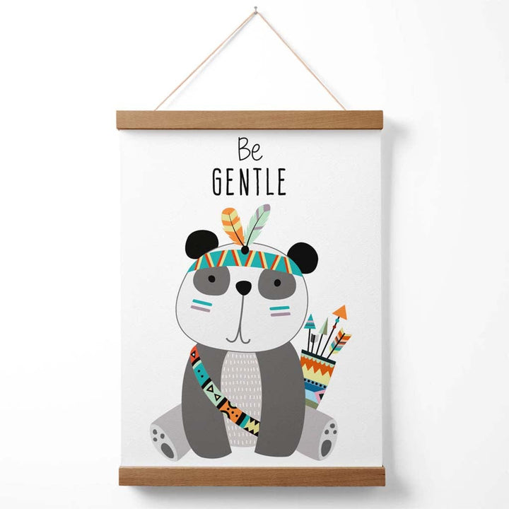 Plakat med panda-sitat «Vær snill» (med oppheng)
