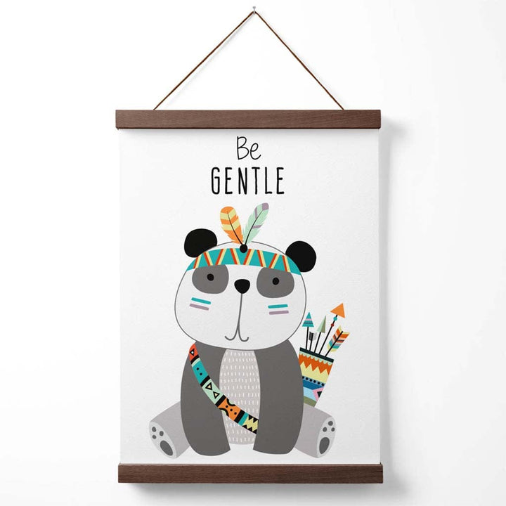 Plakat med panda-sitat «Vær snill» (med oppheng)