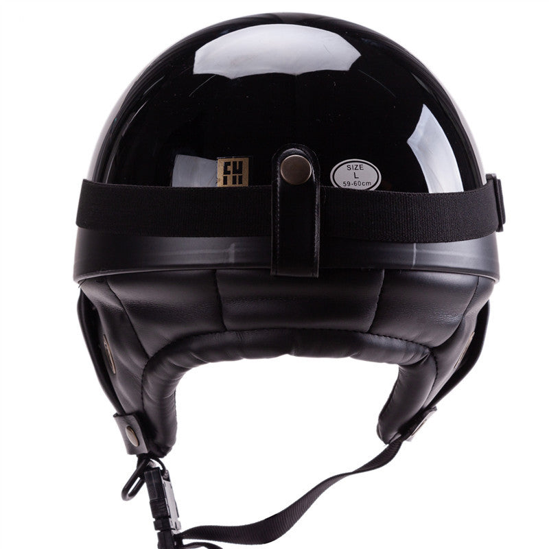Vintage-Style Åpen-Face Motorsykkelhjelm med Goggles Skanto