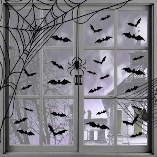 Skanto | Veggklistremerker 3D Halloween Flaggermus Dekorsett