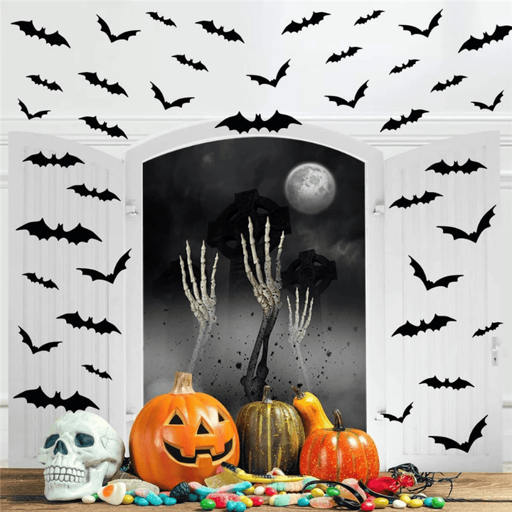 Skanto | Veggklistremerker 3D Halloween Flaggermus Dekorsett