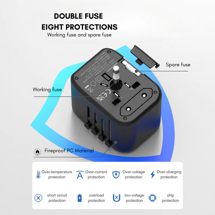 Skanto | Universal 100V-220V Smart Travel Adapter Spenningskonverter