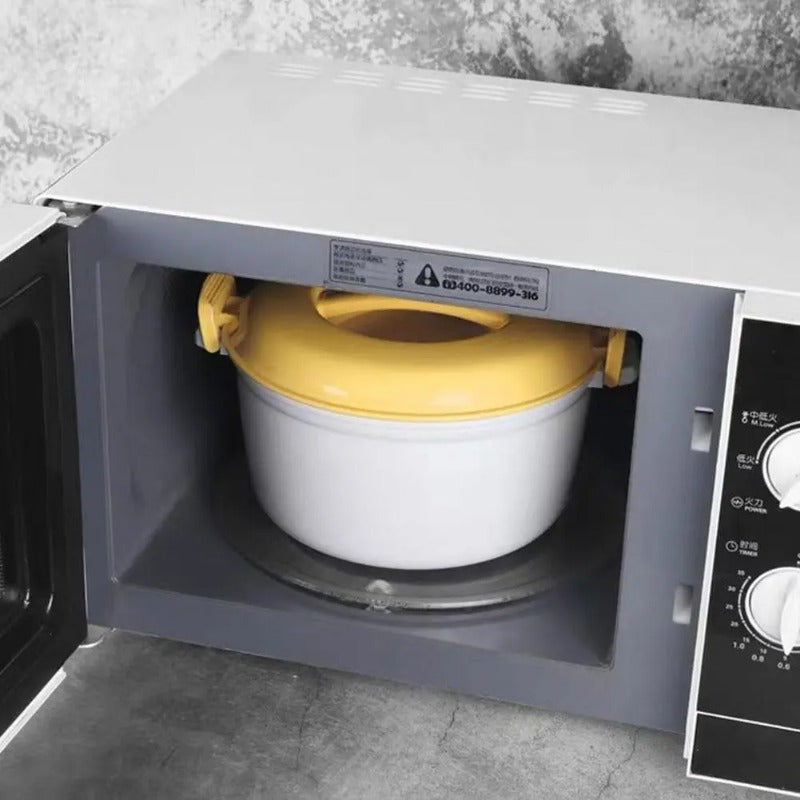 Skanto | Mikrobølgeovn Riskskaper og Dampkoker – Allsidig Grønnsaksdampere, Pasta- Maker, Suppe- og Trykkoker, Multifunksjons Kjøkkenbolle