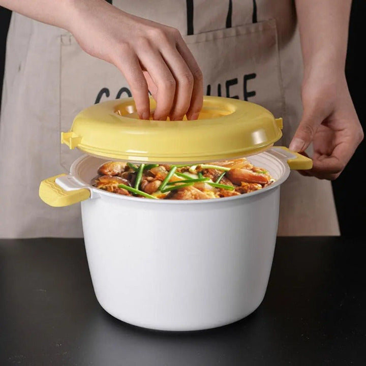 Skanto | Mikrobølgeovn Riskskaper og Dampkoker – Allsidig Grønnsaksdampere, Pasta- Maker, Suppe- og Trykkoker, Multifunksjons Kjøkkenbolle