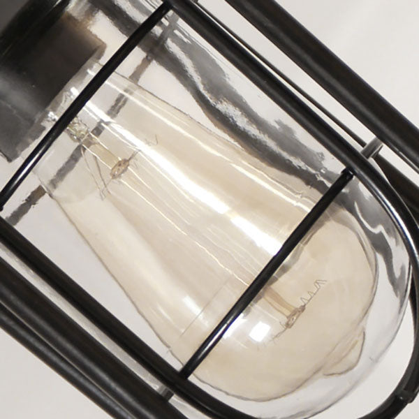 Industriell vintage aluminium bur glass 1-lampe utendørs vanntett pendellampe | Skanto