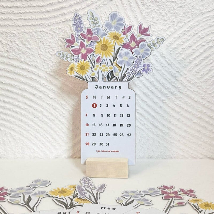2024 Bloomy Flowers skrivebordskalender | Skanto