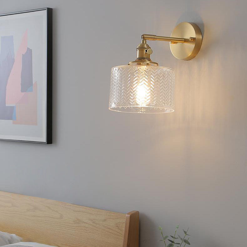 Skanto | Nordisk Minimalistisk Kreativ Messing Sylinder 1-Lys Vegglampe