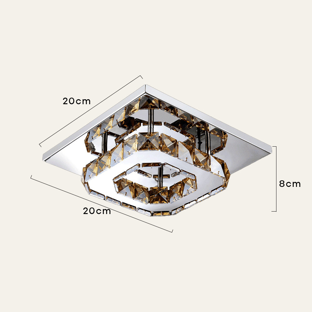Skanto | Taklampe Krystall LED Moderne Innfelt Armatur