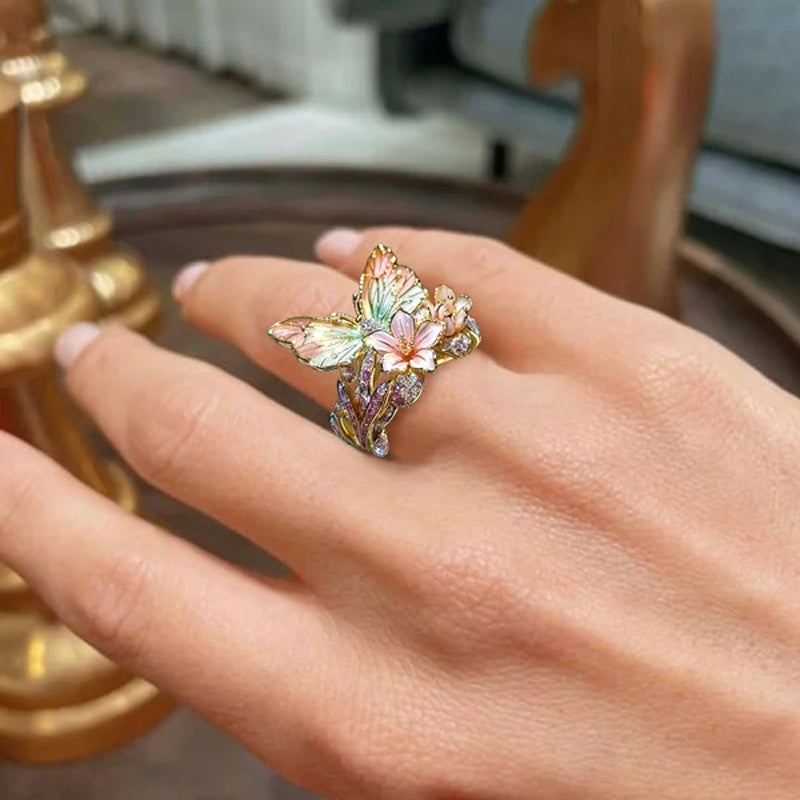Butterfly flower ring | Skanto