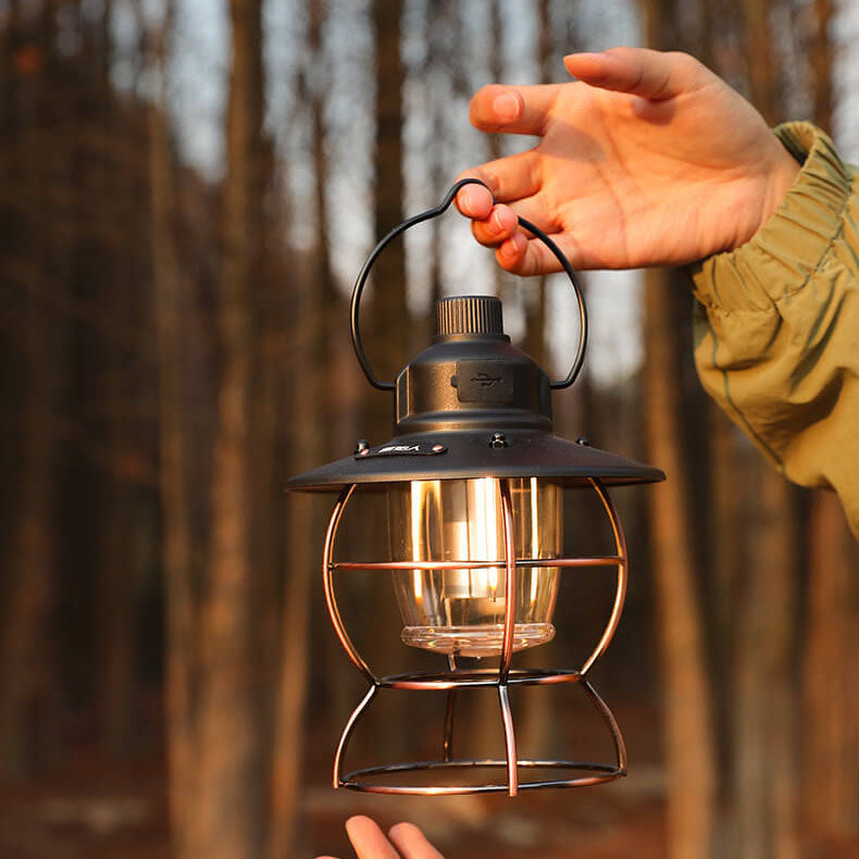 Skanto | Utendørs Vintage Camping Lys Hest Lys Oppladbart Bærbart Camping Lys