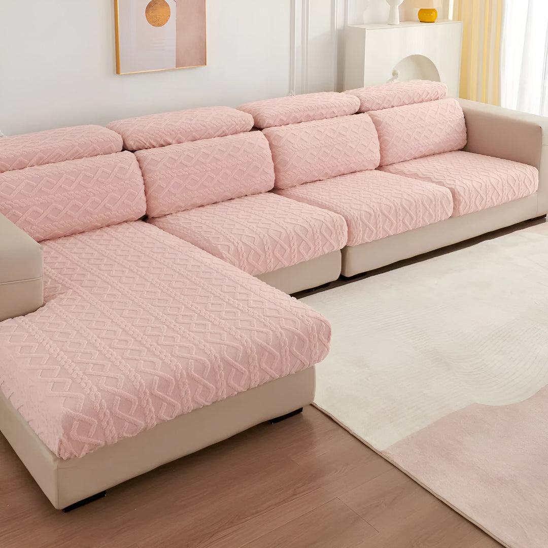 Samt-sofa trekk med diamantmønster – Myk & Luksuriøs | Perfekt passform for enhver sofa | Skanto