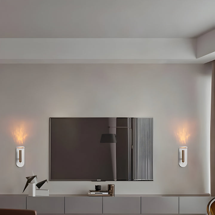 Justerbar nordisk LED-vegglampe med flammeeffekt Skanto