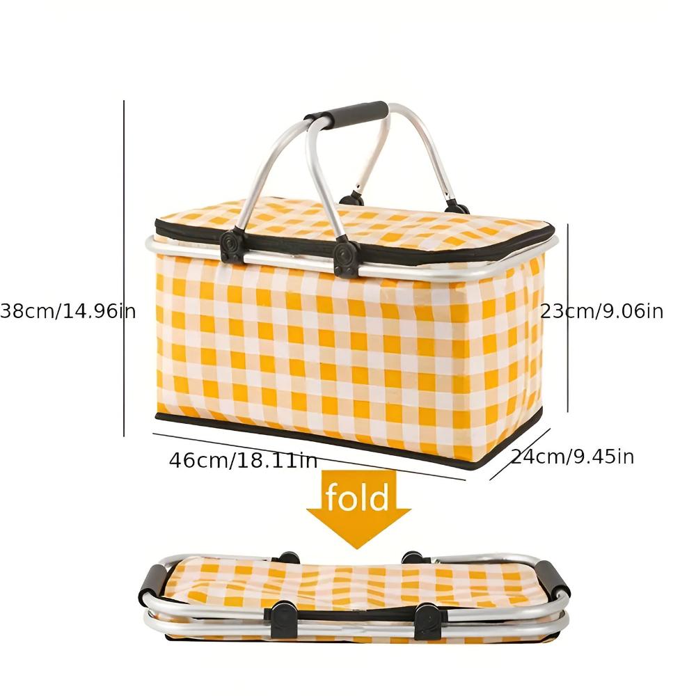 Skanto | Sammenleggbar Rutete Picknickkurv