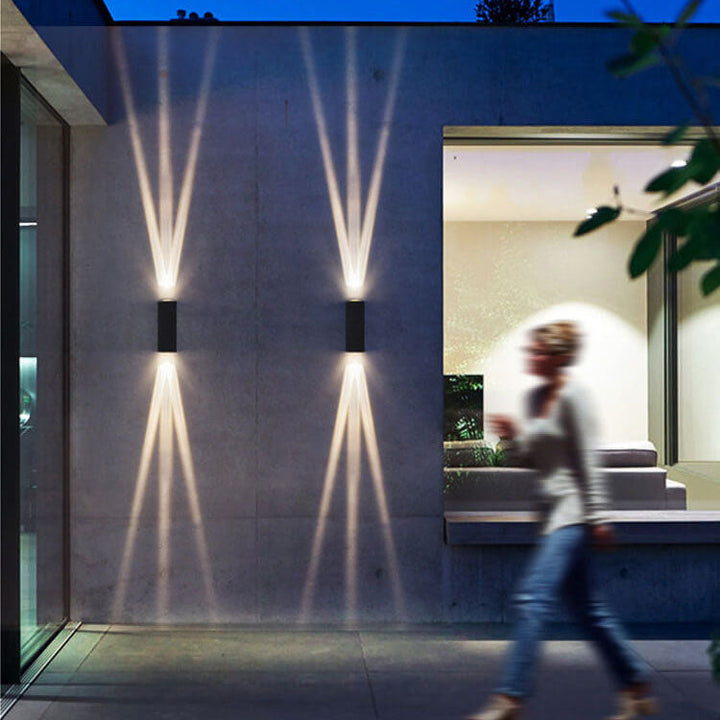 Moderne Aluminium Linse Utendørs Patio Dobbelthode LED Vegglampe | Skanto