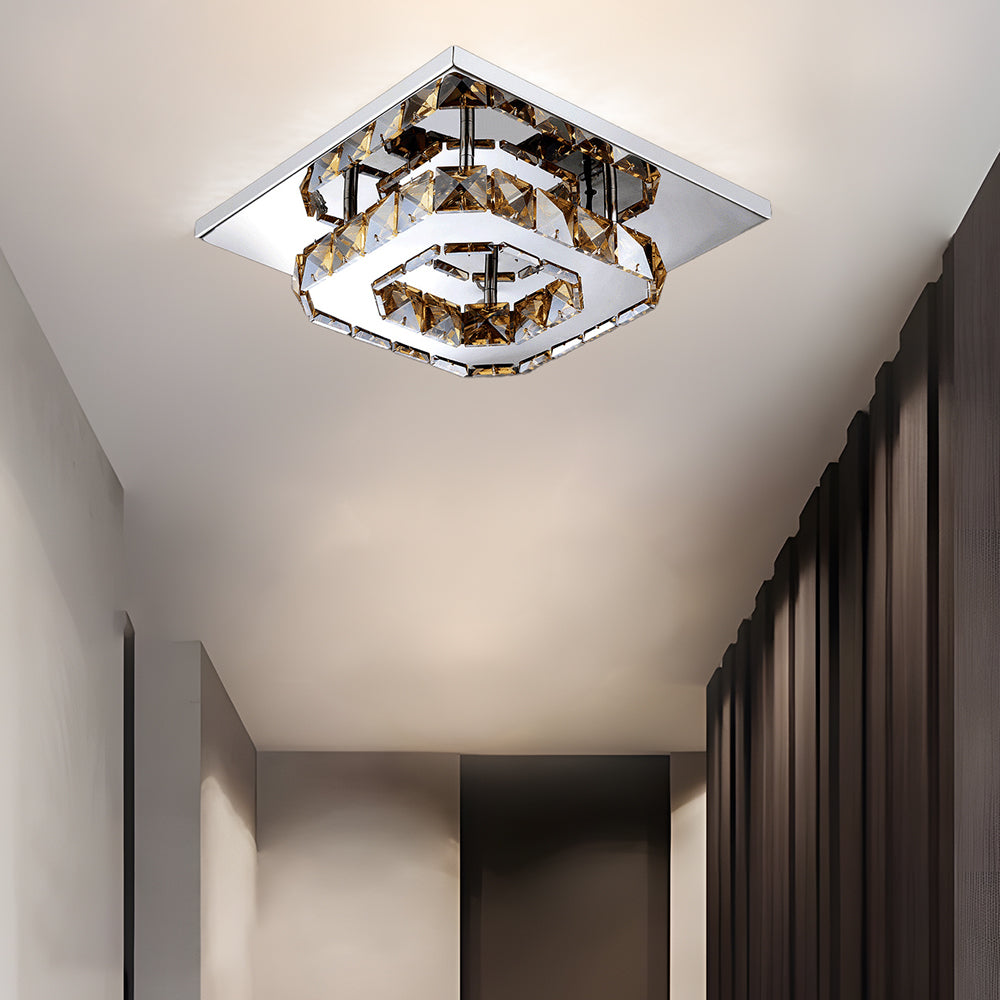 Skanto | Taklampe Krystall LED Moderne Innfelt Armatur