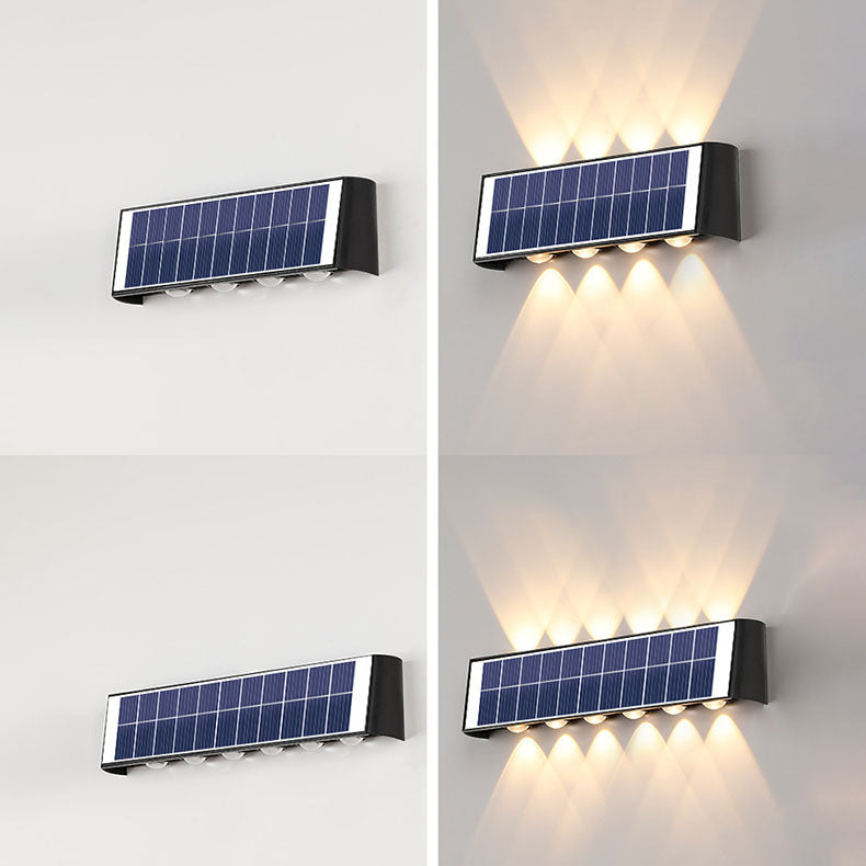 Skanto | Modern Simplicity Solarlampe Vanntett Rektangulær ABS PMMA LED Vegglampe For Utendørs Patio