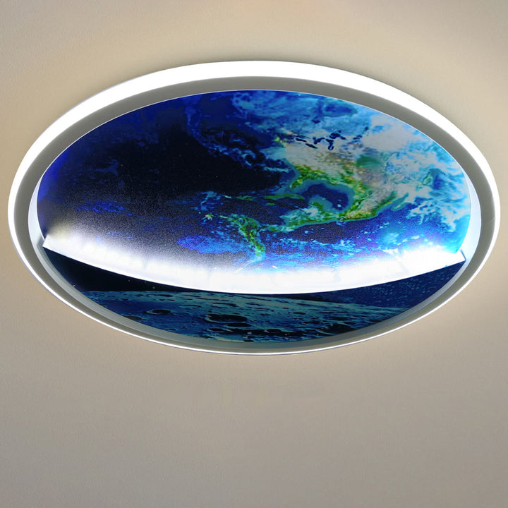 Skanto | Modern Art Deco Planet Earth Rund Silikon Jern LED Taklampe For Stue