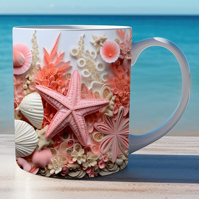 3D Ocean Beach Break Through Theme Kaffeekopp | Skanto