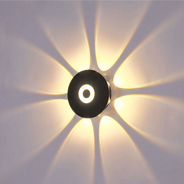 Moderne skandinavisk aluminium rund skjerm LED vegglampe for utendørs patio | Skanto