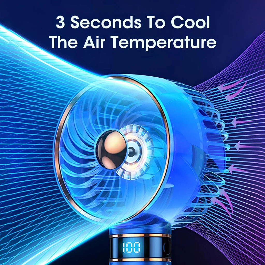 Bærbar 5000mAh Håndholdt Mini Airconditioner Vifte | Skanto