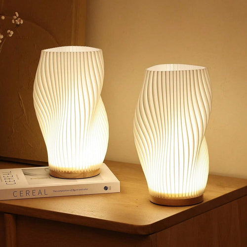 Skanto | USB-Drevet & Elegant Bølgedesign Bordlampe | WaveGlow