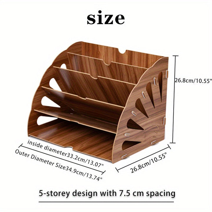 Skanto | Treskrivebord Organizer med 5 Lag – Vifte Design MDF