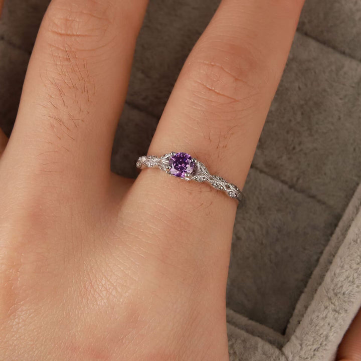 Skanto | Minimalistisk Ametyst & Zirkonia Ring - Nova