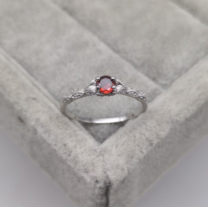 Skanto | Minimalistisk Ametyst & Zirkonia Ring - Nova