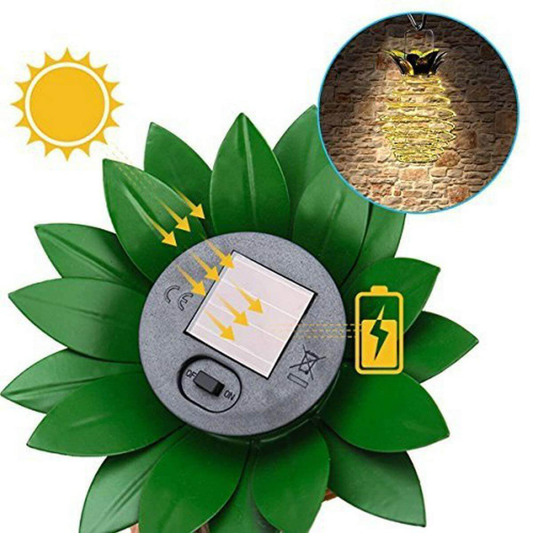 Skanto | Solar Pineapple Iron Lantern LED Kobbertråd Utendørs Vanntett Hage Dekorative Hengende Lys