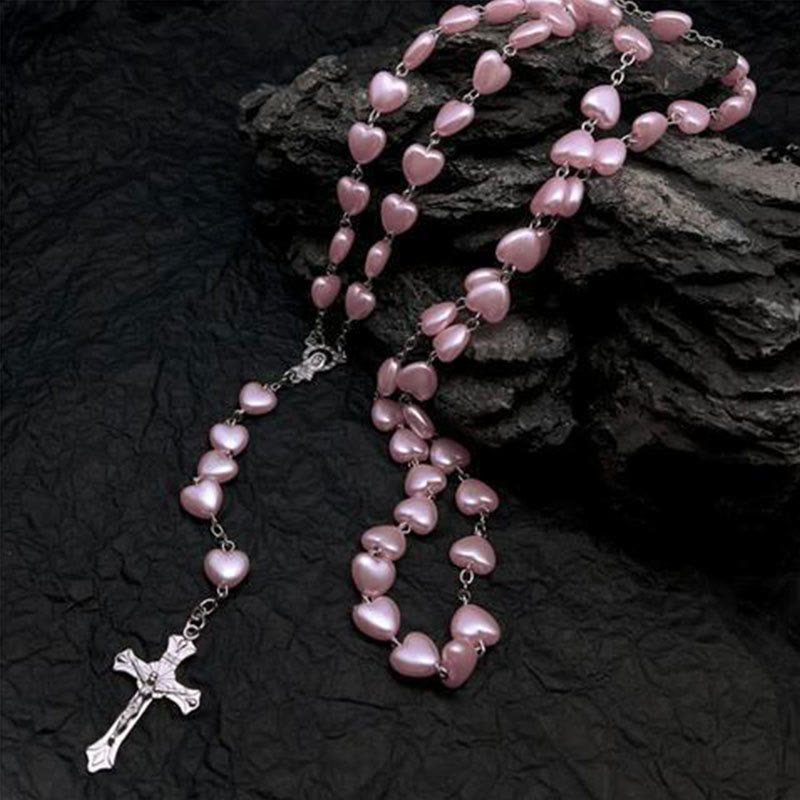 Skanto | Hjerteformet Kattøye Stein Rosary Smykke - Elara