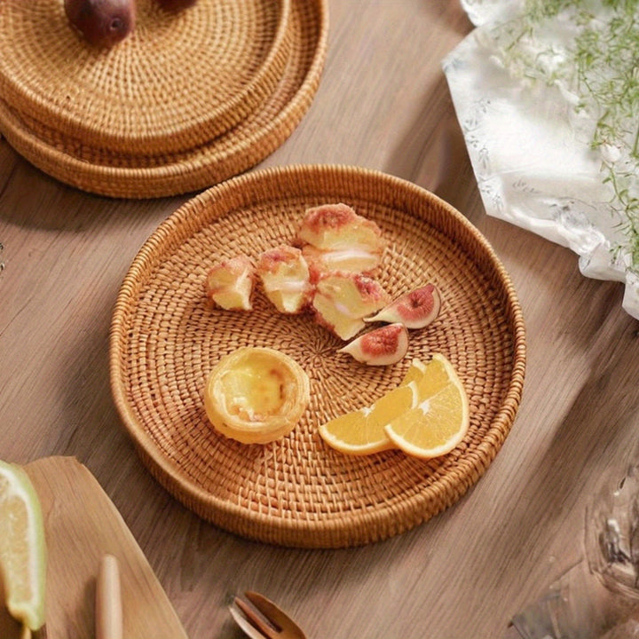 RattanCharm - Elegant Håndlaget Rattan Serveringsbolle Skanto