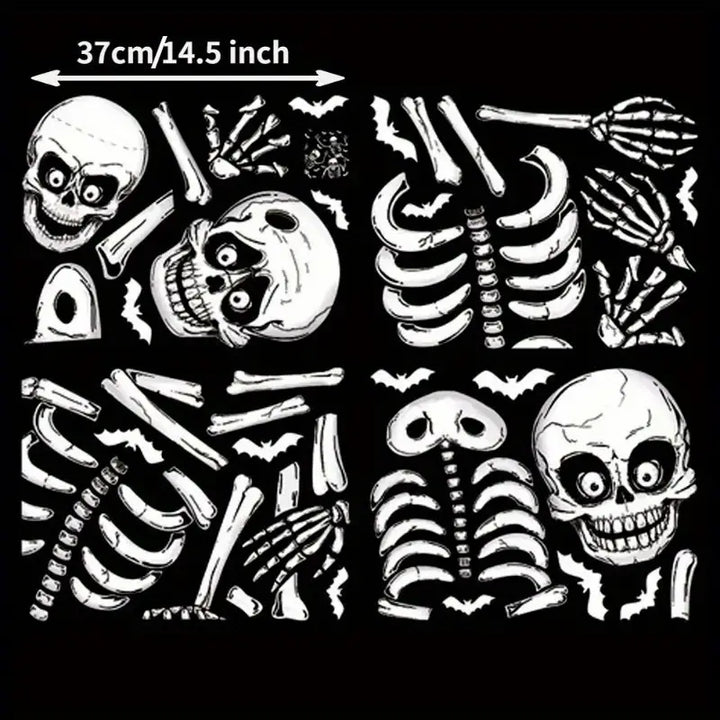 140PCS Halloween Vindu Klistermerker Dekor - Dobbeltsidige Avtakbare Klistremerker For Innendørs Halloween Fest Dekorasjoner Skanto
