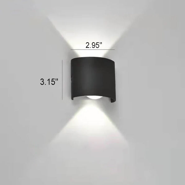 Moderne utendørs bue opp og ned spotlight LED utendørs vanntett vegglampe | Skanto